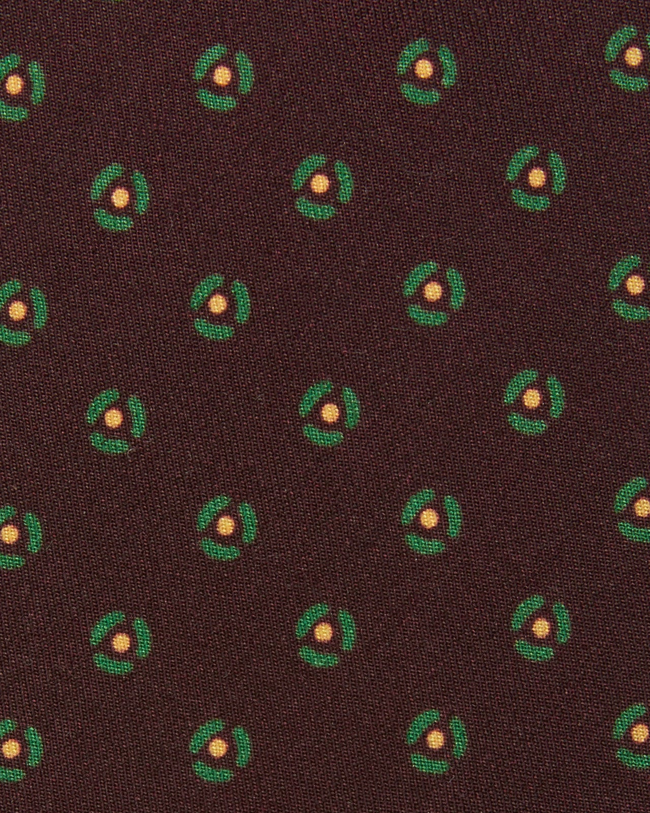 Silk Print Tie in Oxblood/Forest Foulard