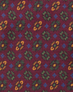 Load image into Gallery viewer, Silk Print Tie in Burgundy/Olive/Gold Foulard
