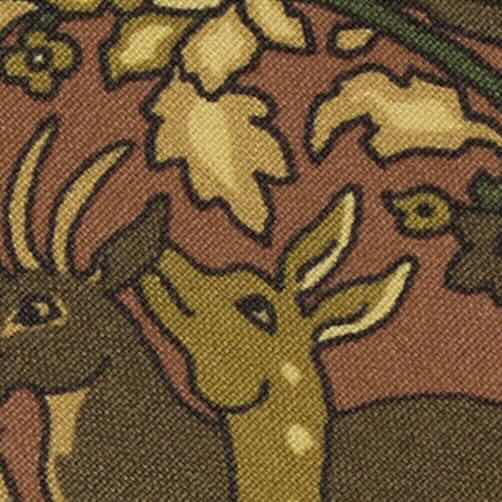 Silk Print Tie in Rust Antelope Scene