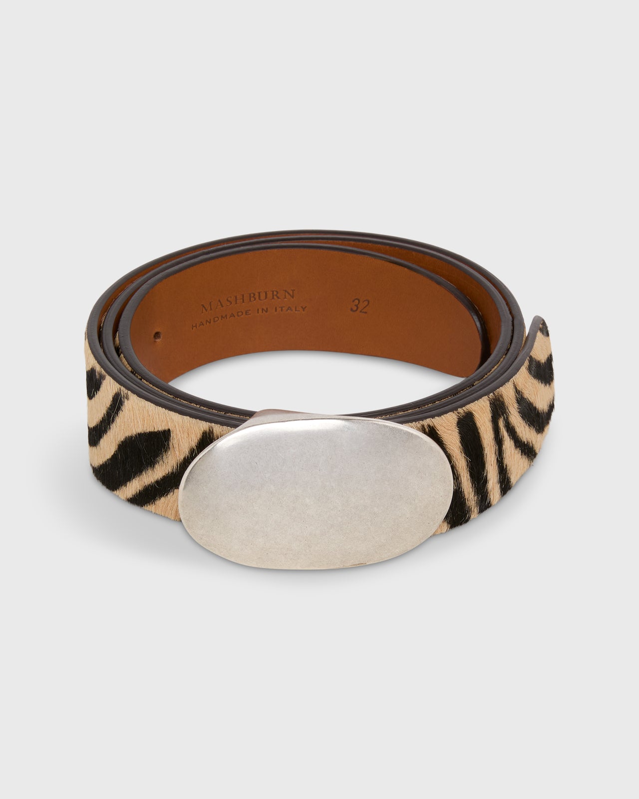 1.5" Conroy Belt in Zebra Calf Hair