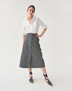 Load image into Gallery viewer, Robin Skirt in Indigo Railroad Stripe Denim
