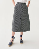 Load image into Gallery viewer, Robin Skirt in Indigo Railroad Stripe Denim
