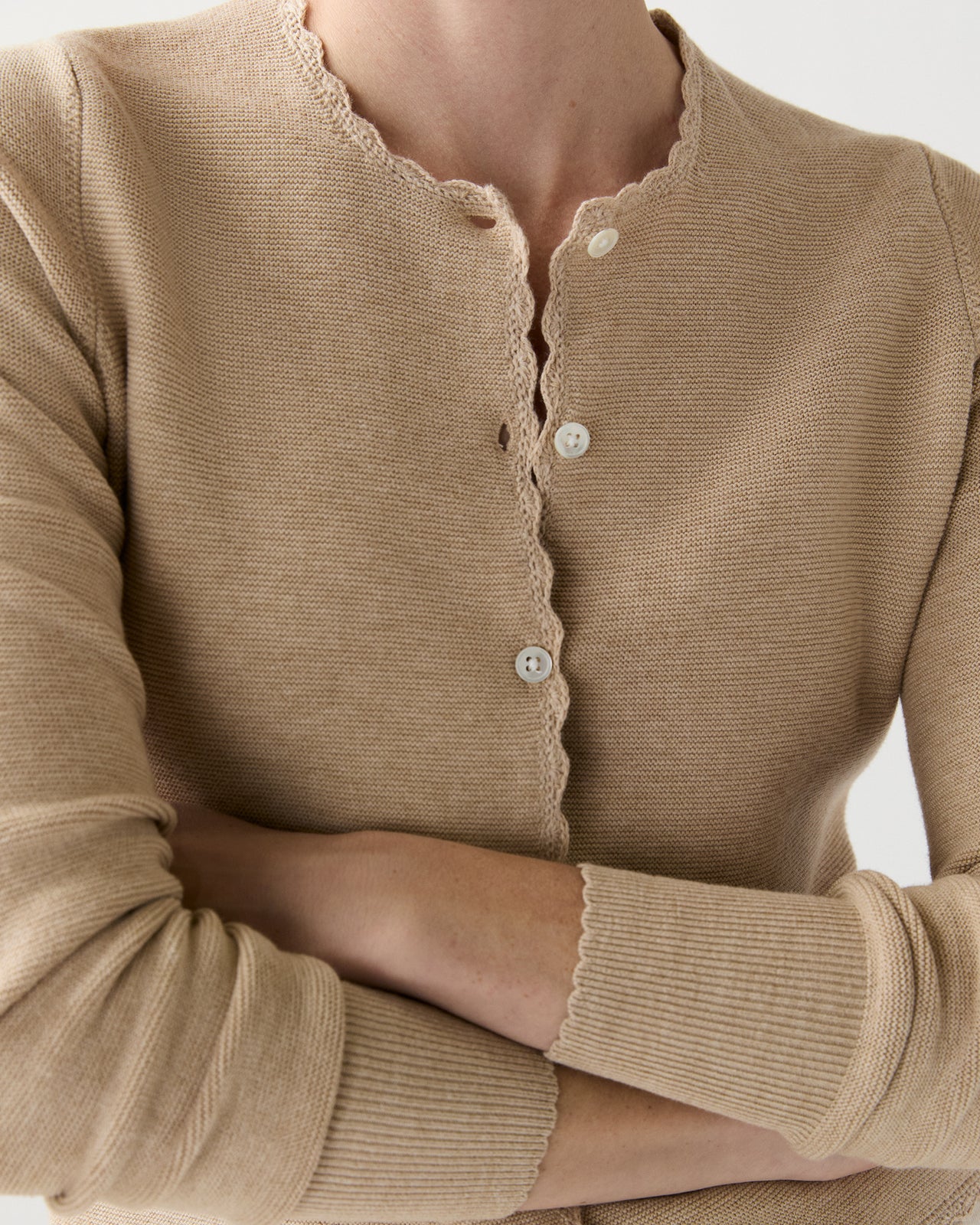 Aloise Cardigan in Crema Cotton/Silk