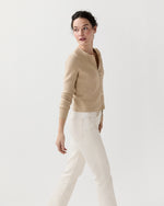 Load image into Gallery viewer, Aloise Cardigan in Crema Cotton/Silk
