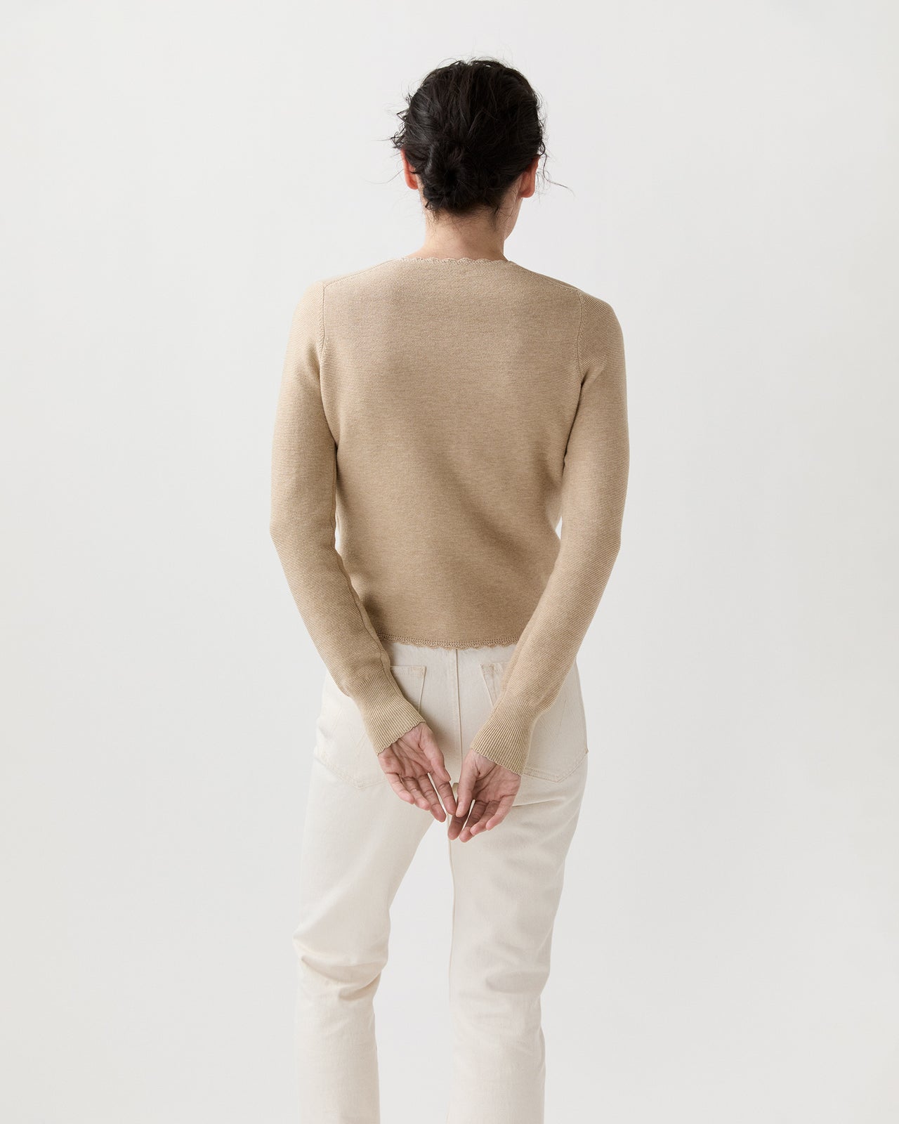 Aloise Cardigan in Crema Cotton/Silk