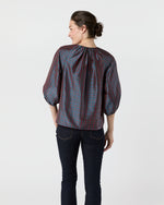 Load image into Gallery viewer, Savannah Top in Mini MacBeth Tartan Iridescent Silk Shantung
