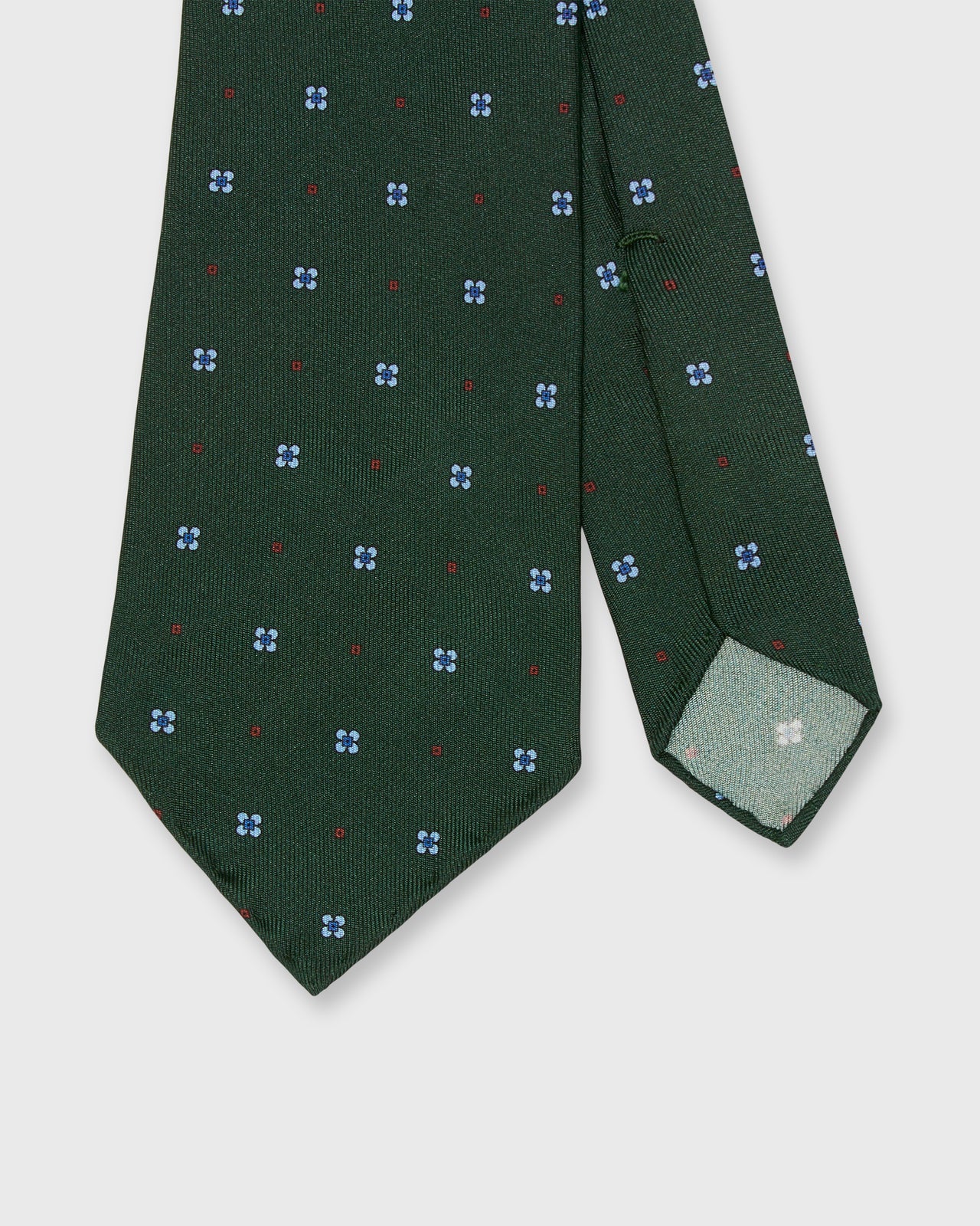 Silk Print Tie in Forest/Sky Flower
