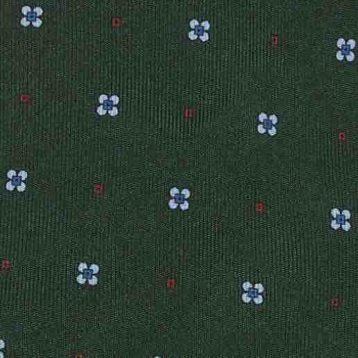 Silk Print Tie in Forest/Sky Flower