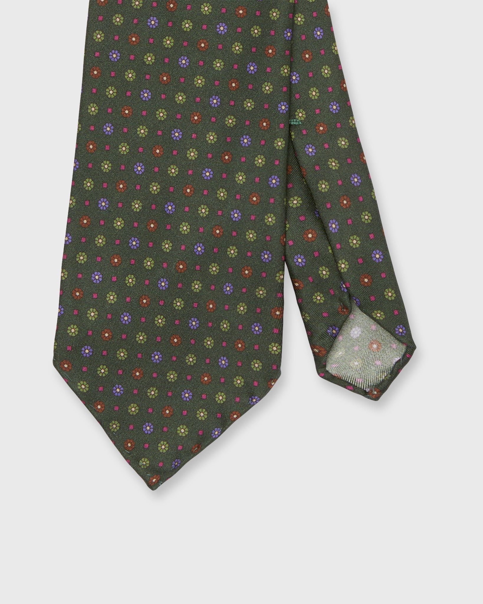 Silk Print Tie in Forest/Peri/Brown Flower