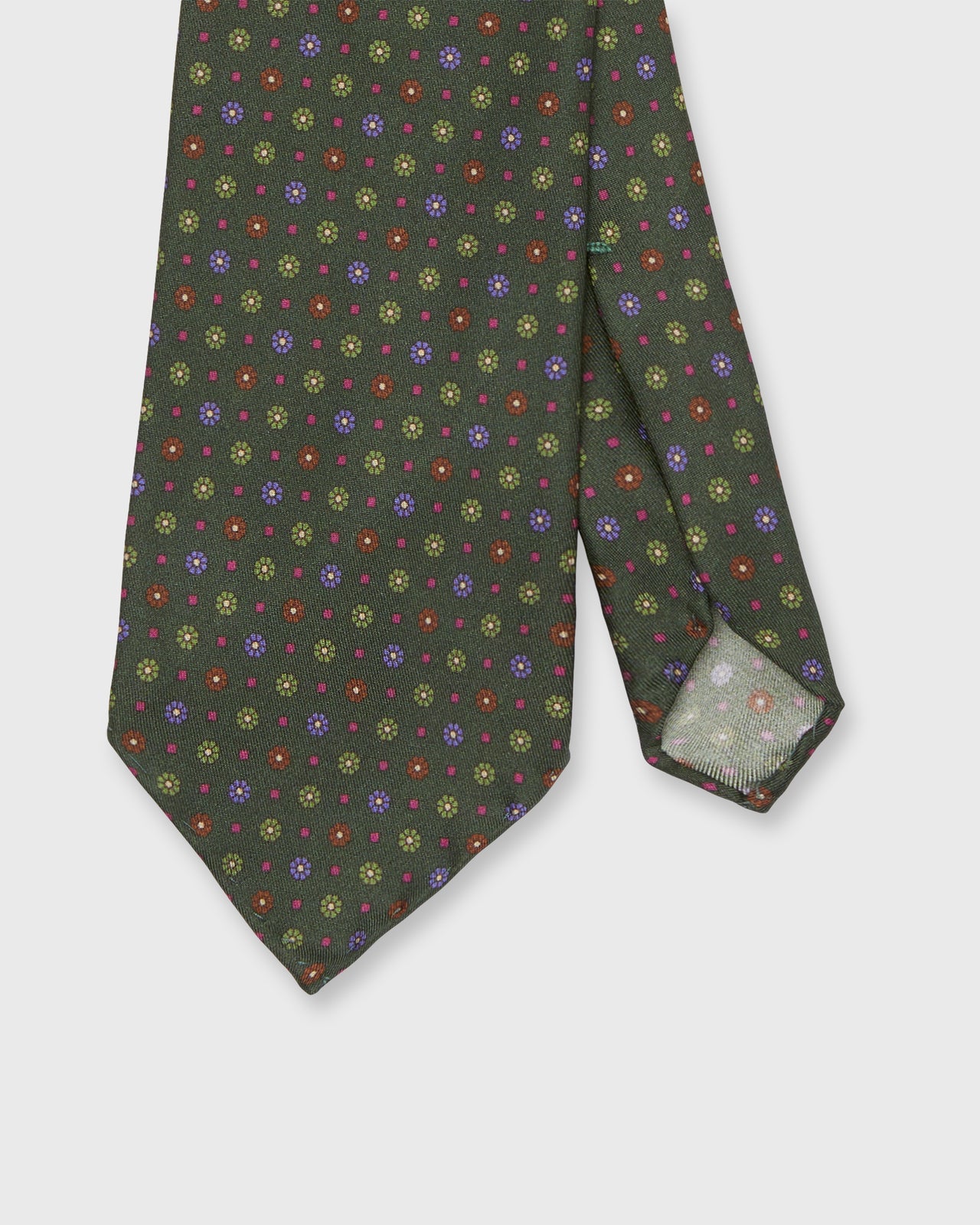 Silk Print Tie in Forest/Peri/Brown Flower