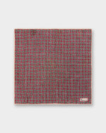 Load image into Gallery viewer, Wool/Silk Pocket Square in Red/Olive/Bone Paisley
