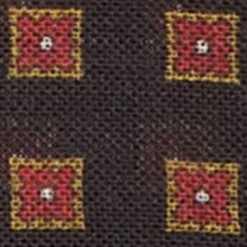 Wool/Silk Pocket Square in Brown/Orange/Scotch Square
