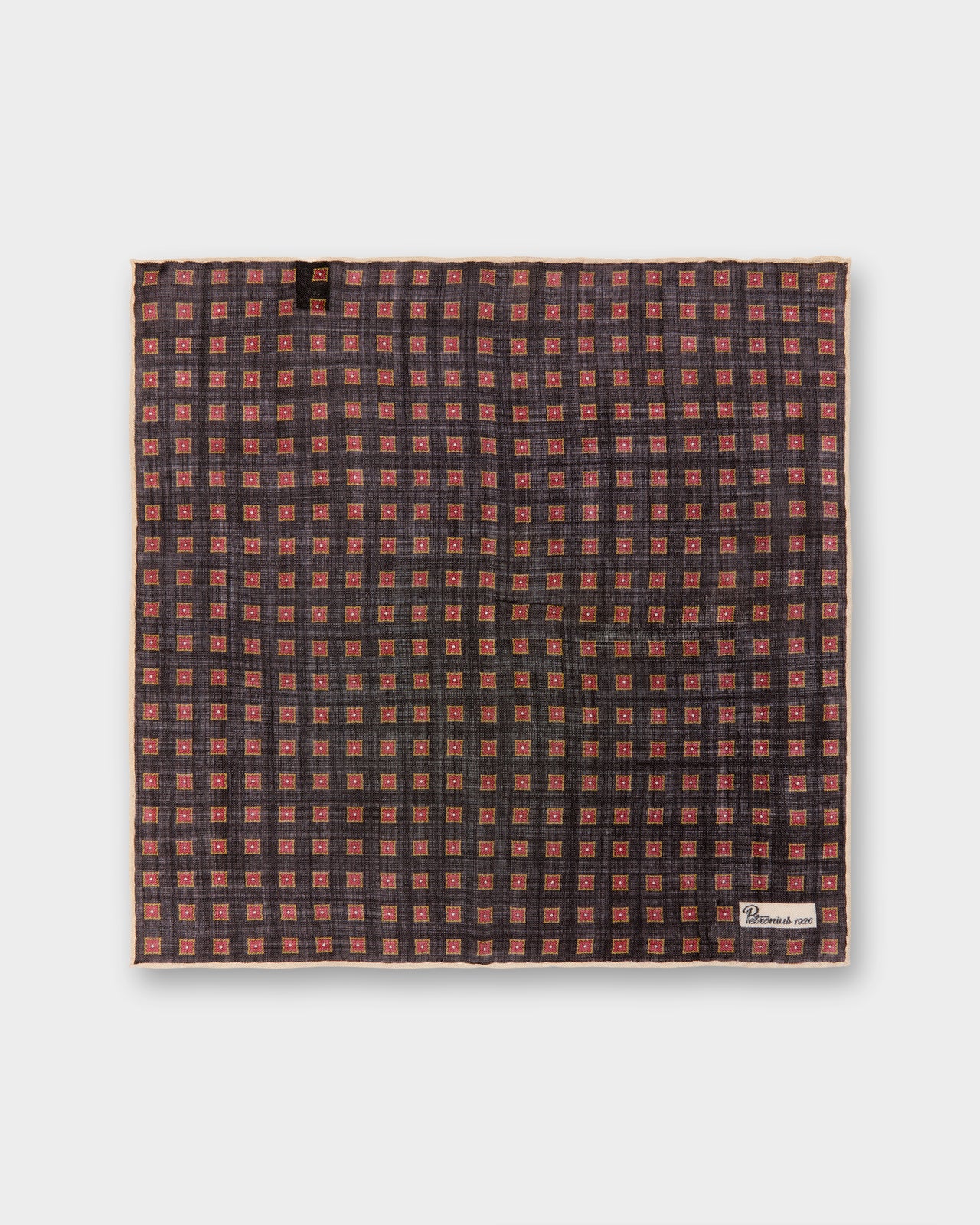 Wool/Silk Pocket Square in Brown/Orange/Scotch Square