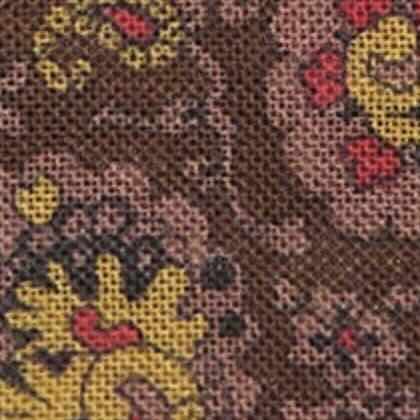Wool/Silk Pocket Square in Brown/Yellow/Orange Paisley