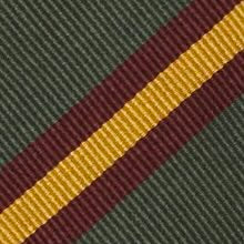 Silk Woven Tie in Olive/Brown/Gold Stripe