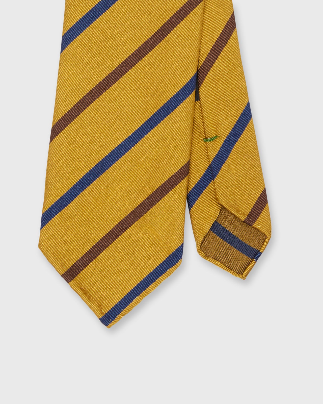 Silk Woven Tie in Gold/Blue/Brown Stripe