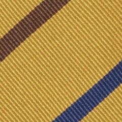 Silk Woven Tie in Gold/Blue/Brown Stripe