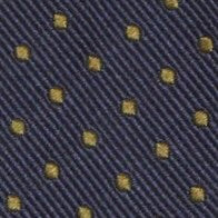 Silk Woven Tie in Navy/Moss Dot