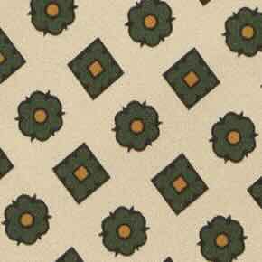 Silk Print Tie in Bone/Lovat/Umber Foulard