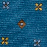 Wool Print Tie in Blue/Sky/Yellow Foulard