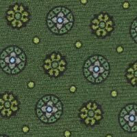 Silk Print Tie in Green/Spruce Foulard