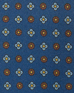 Load image into Gallery viewer, Silk Print Tie in Navy/Brown/Sky Flower
