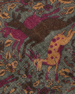 Load image into Gallery viewer, Wool Print Tie in Moss Antelope Scene
