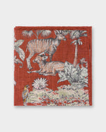 Load image into Gallery viewer, Wool/Silk Pocket Square in Red Safari
