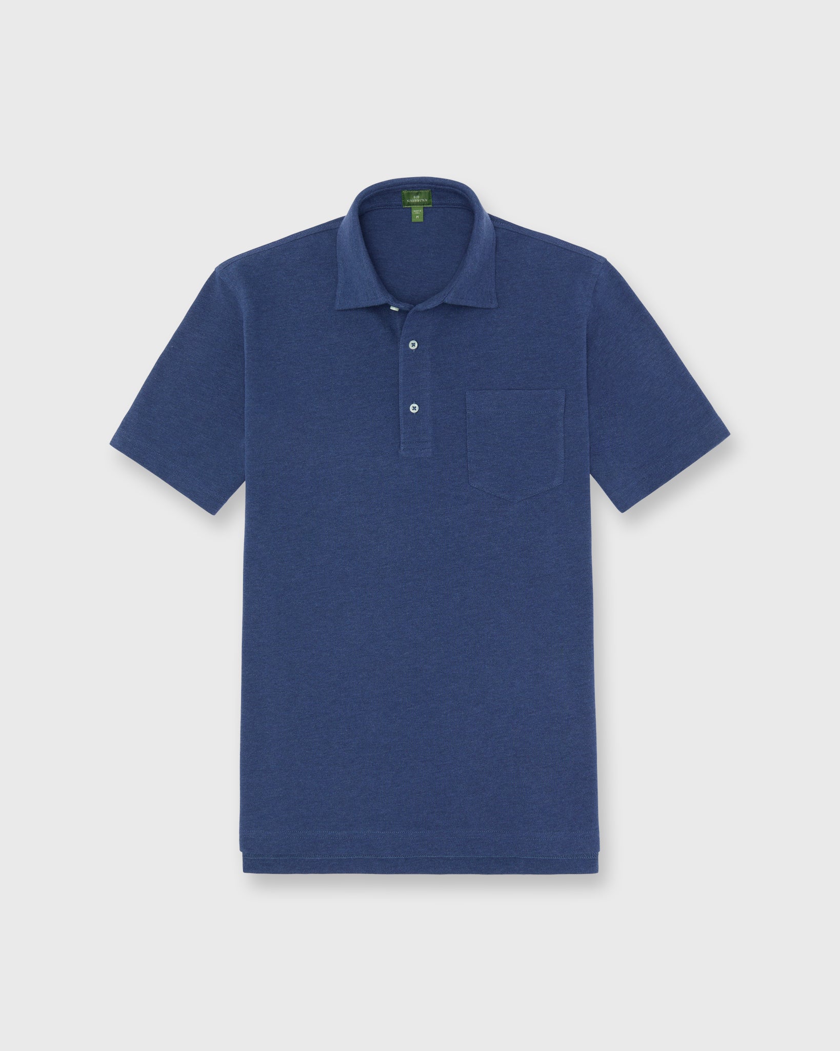Short-Sleeved Polo in Heather Ink Pima Pique | Shop Sid Mashburn