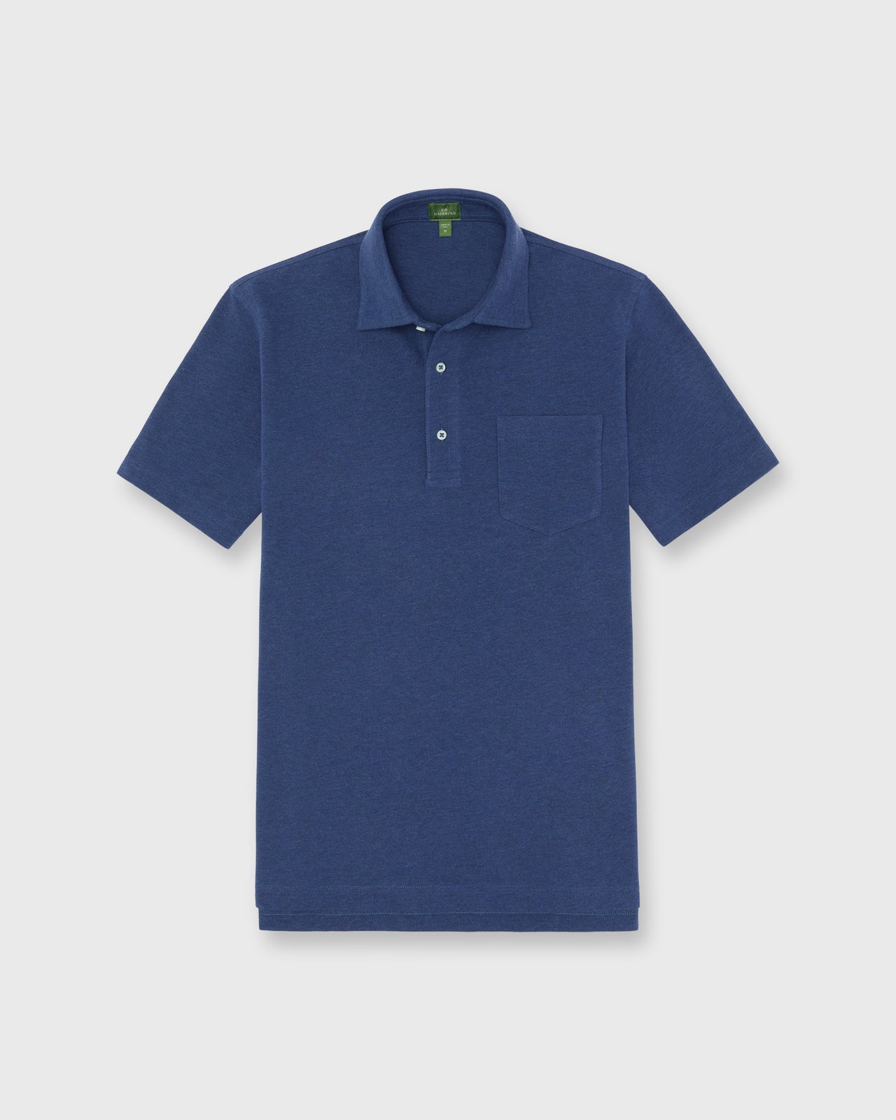 Short-Sleeved Polo in Heather Ink Pima Pique
