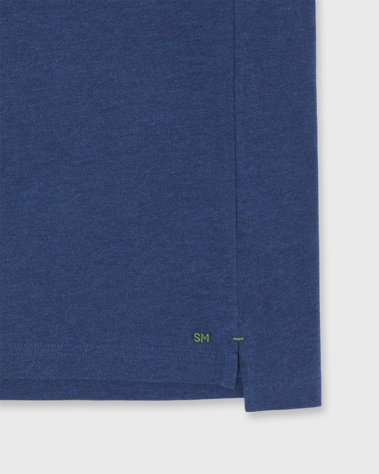 Short-Sleeved Polo in Heather Ink Pima Pique