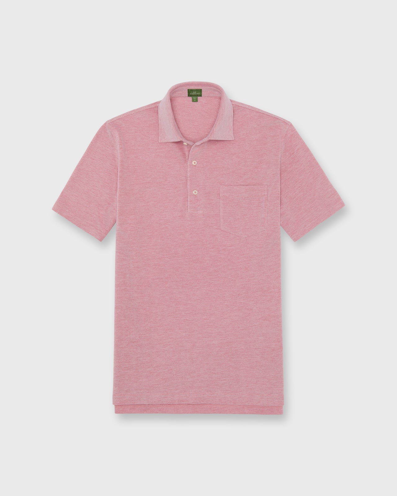 Short-Sleeved Polo in Watermelon Oxford Pima Pique