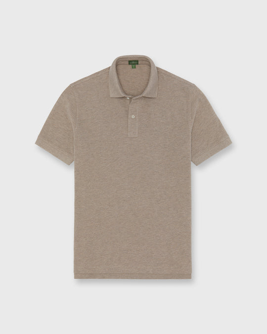 Court Polo in Heather Flax Pima Pique