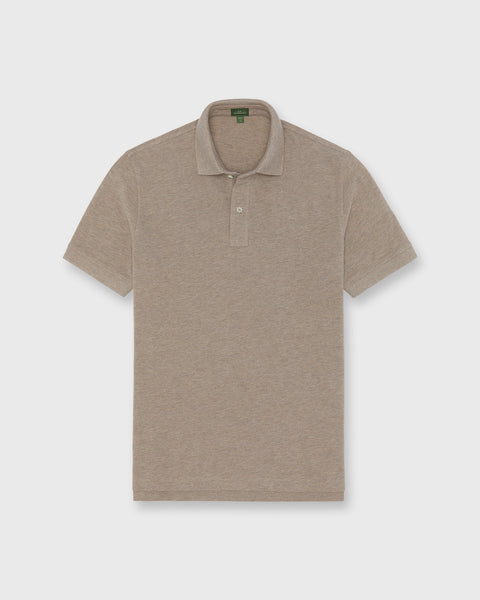 Court Polo in Heather Flax Pima Pique | Shop Sid Mashburn