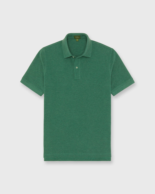 Court Polo in Heather Green Pima Pique