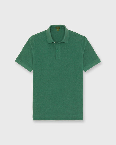 Court Polo in Heather Green Pima Pique | Shop Sid Mashburn