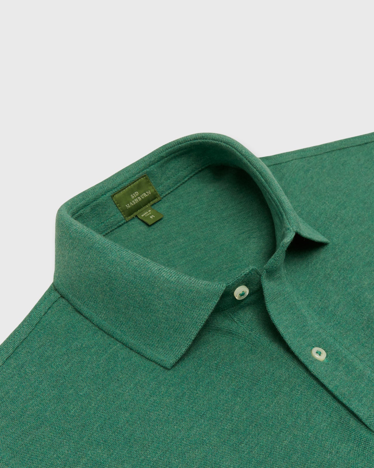 Court Polo in Heather Green Pima Pique