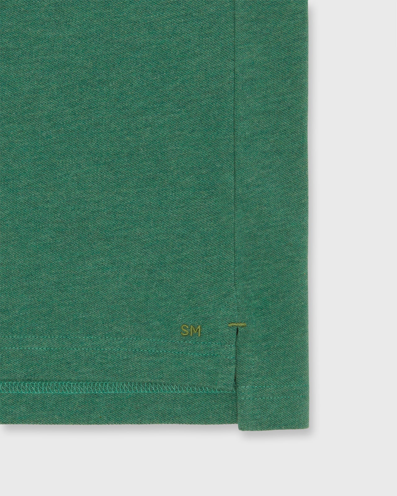 Court Polo in Heather Green Pima Pique