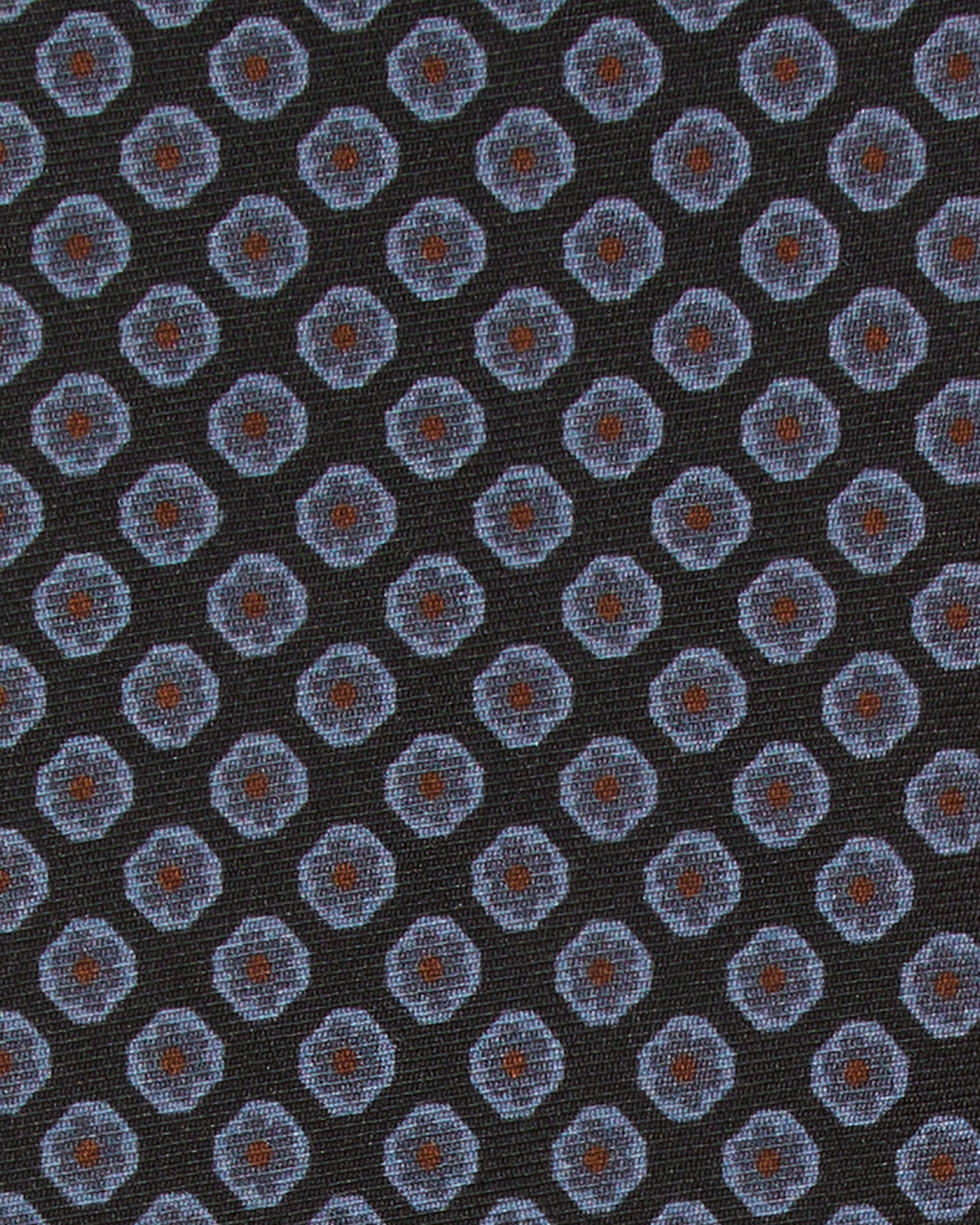 Silk Print Tie in Navy/Char Blue/Sky Foulard