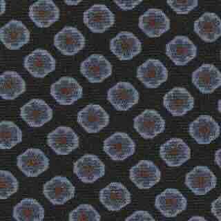 Silk Print Tie in Navy/Char Blue/Sky Foulard