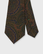 Load image into Gallery viewer, Silk Print Tie in Blue/Orange/Green Large Paisley
