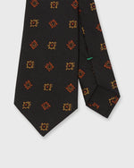 Load image into Gallery viewer, Silk Print Tie in Navy/Red/Tobacco Foulard
