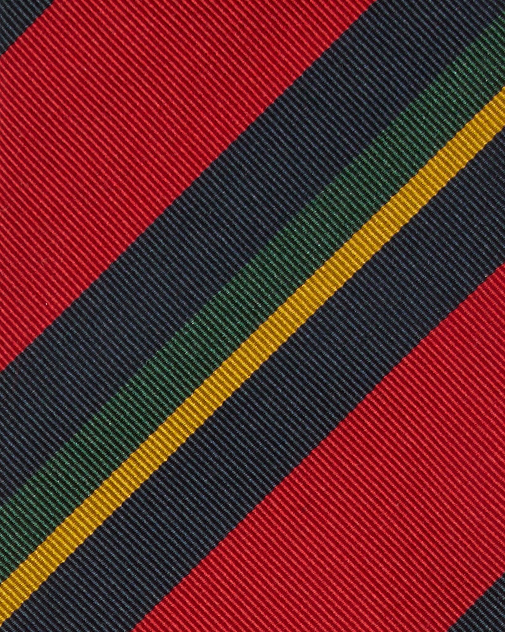 Silk/Cotton Mogador Tie in Red/Navy/Green Stripe