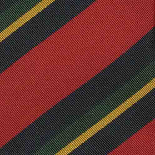 Silk/Cotton Mogador Tie in Red/Navy/Green Stripe