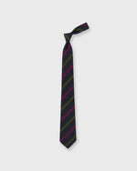 Load image into Gallery viewer, Silk/Cotton Mogador Tie in Navy/Purple/Green Stripe
