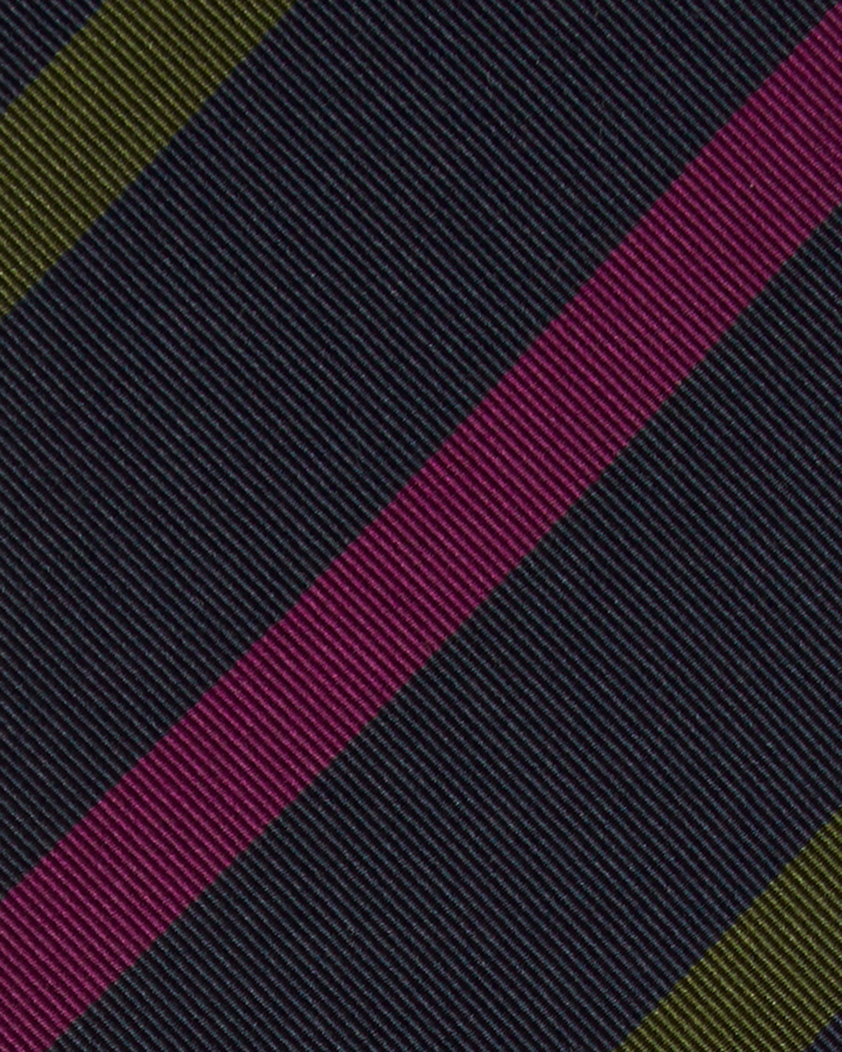 Silk/Cotton Mogador Tie in Navy/Purple/Green Stripe