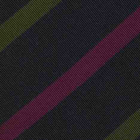 Silk/Cotton Mogador Tie in Navy/Purple/Green Stripe