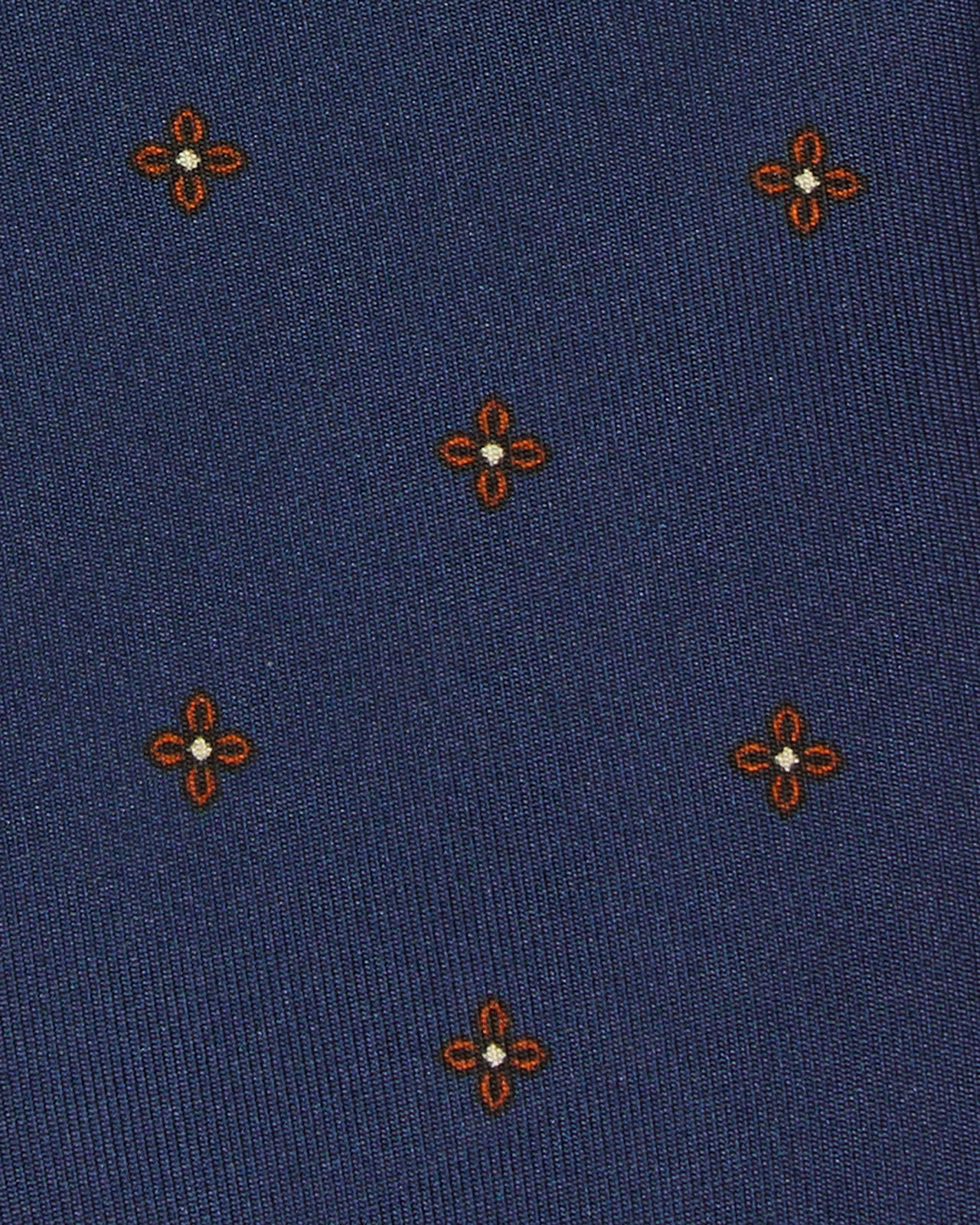 Silk Print Tie in Marine/Rust Flower