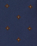 Load image into Gallery viewer, Silk Print Tie in Marine/Rust Flower
