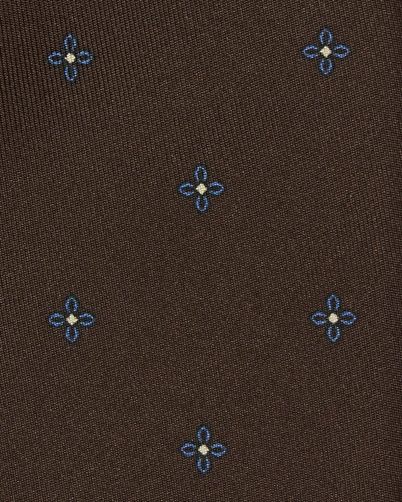 Silk Print Tie in Brown/Marine Flower